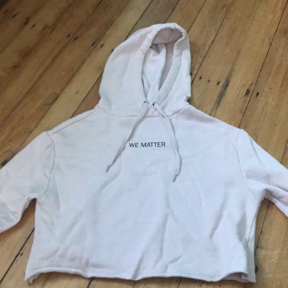 pink cropped hoodie
